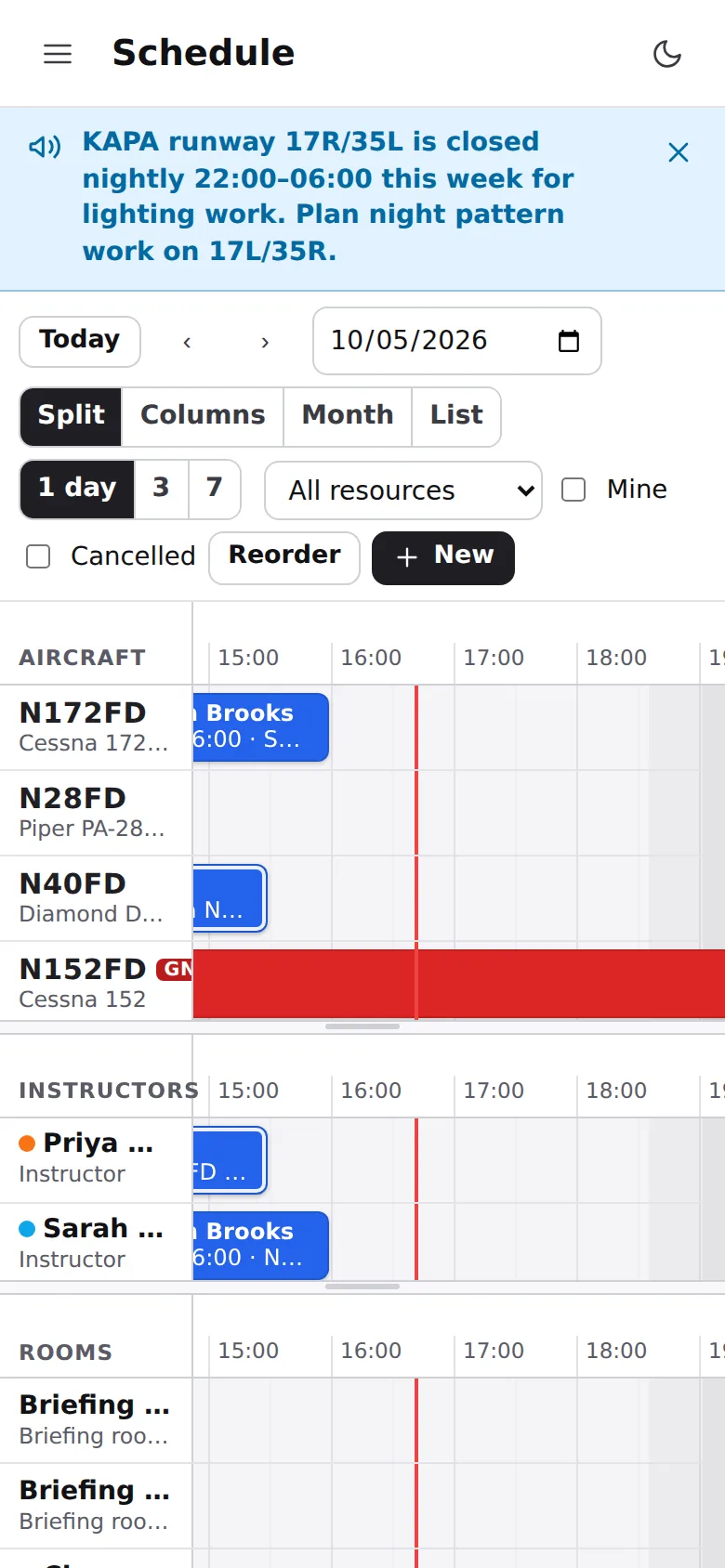 Phone — schedule